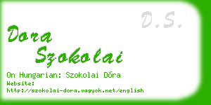 dora szokolai business card